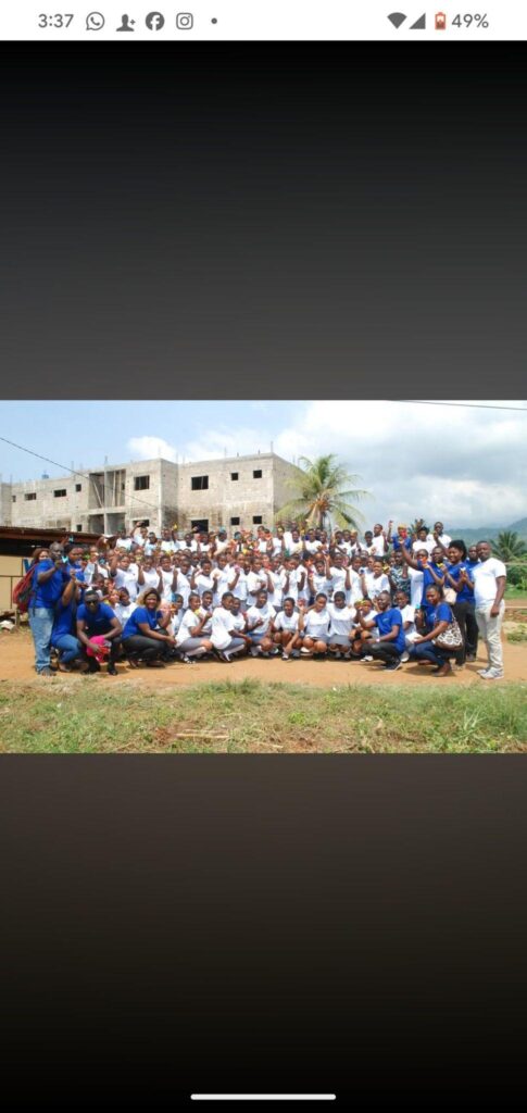 A group photograph from an ASCOA school peace activity